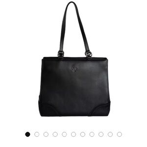 Glass Ladder & Co Michelle Med Tote Bag (black Leather)